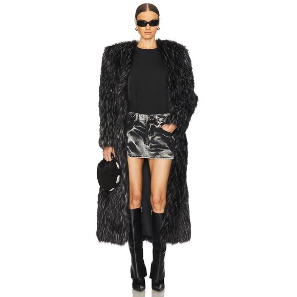 Alexander Wang Mini Skirt With Embroidered Logo in Black Acid Crush - Picture 5 of 6